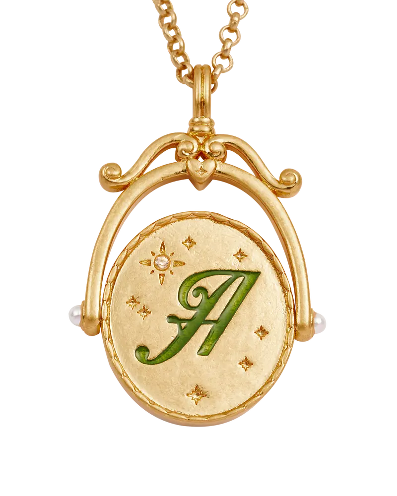 A Initial Anemone Gold Spinner Necklace 1