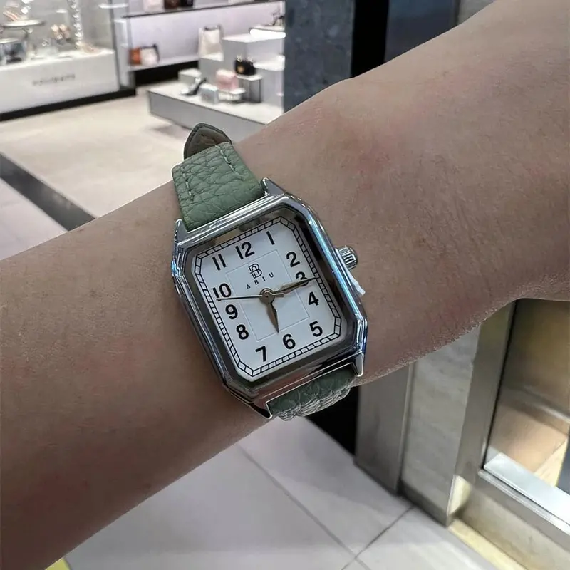 Abiu Analog Green Leather Strap Women Watch Ab-6111-S-Gn-L 1