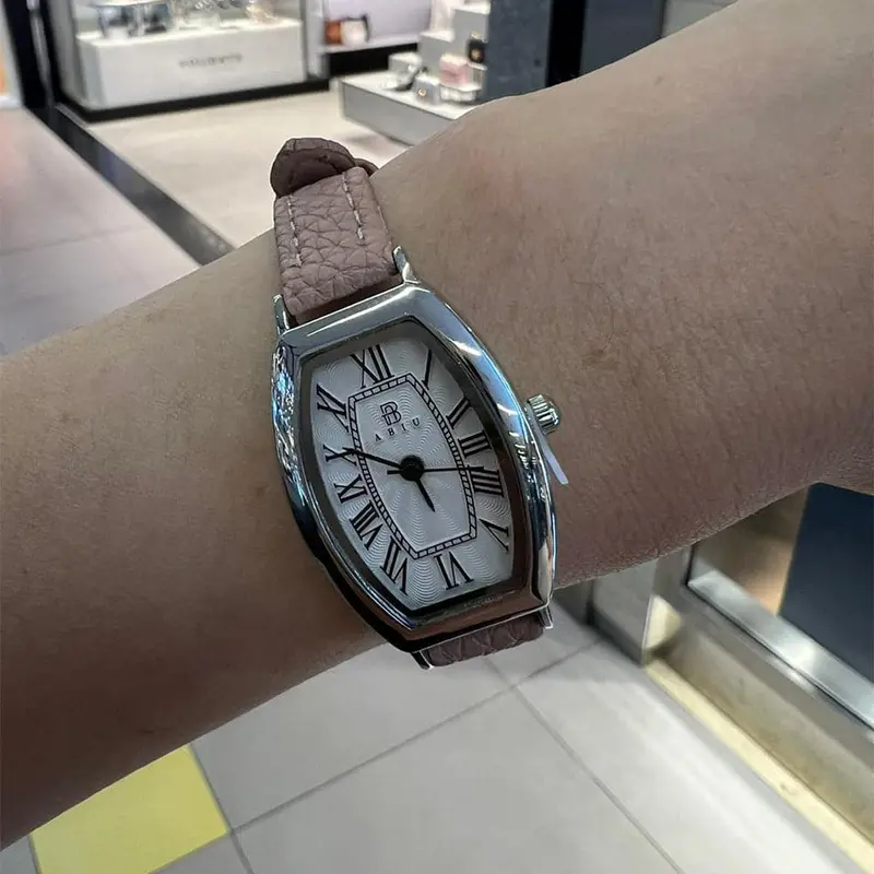 Abiu Analog Pink Leather Strap Women Watch Ab-6109-S-Bei-L 1
