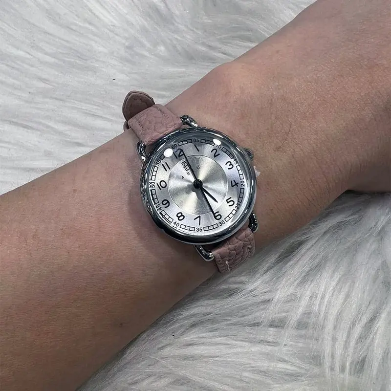 Abiu Analog Pink Leather Strap Women Watch Ab-6118-S-Bei-L 1