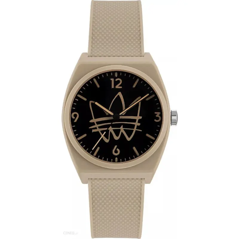 Adidas Analog Black Dial Beige Resin Strap Unisex Watch Aost22565 1