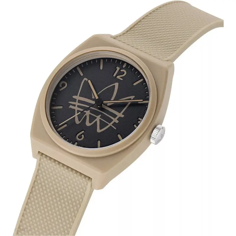 Adidas Analog Black Dial Beige Resin Strap Unisex Watch Aost22565 2