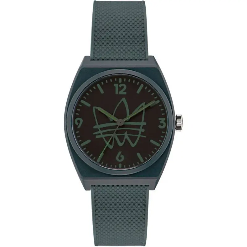 Adidas Analog Black Dial Green Resin Strap Unisex Watch Aost22566 1