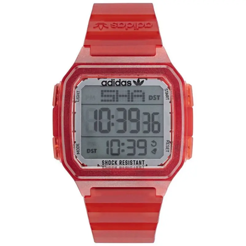 Adidas Aost22051 Red Rubber Strap Mens Watch 1