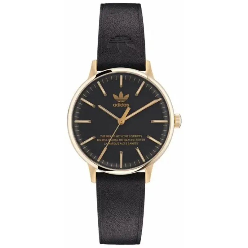 Adidas Black Leather Strap Women's Watch Aosy22574 1