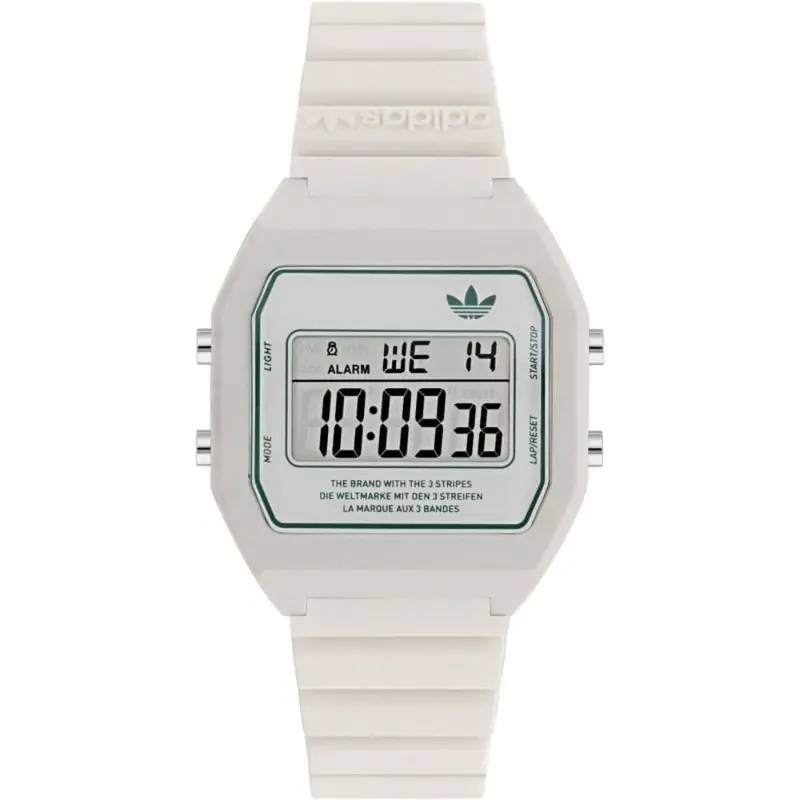 Adidas Digital White Resin Strap Unisex Watch Aost23557 1