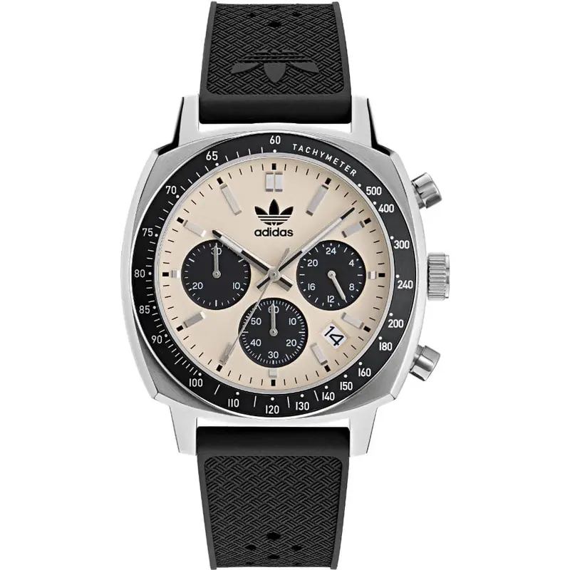 Adidas Original Chronograph Black Rubber Strap Men Watch Aofh23503 1
