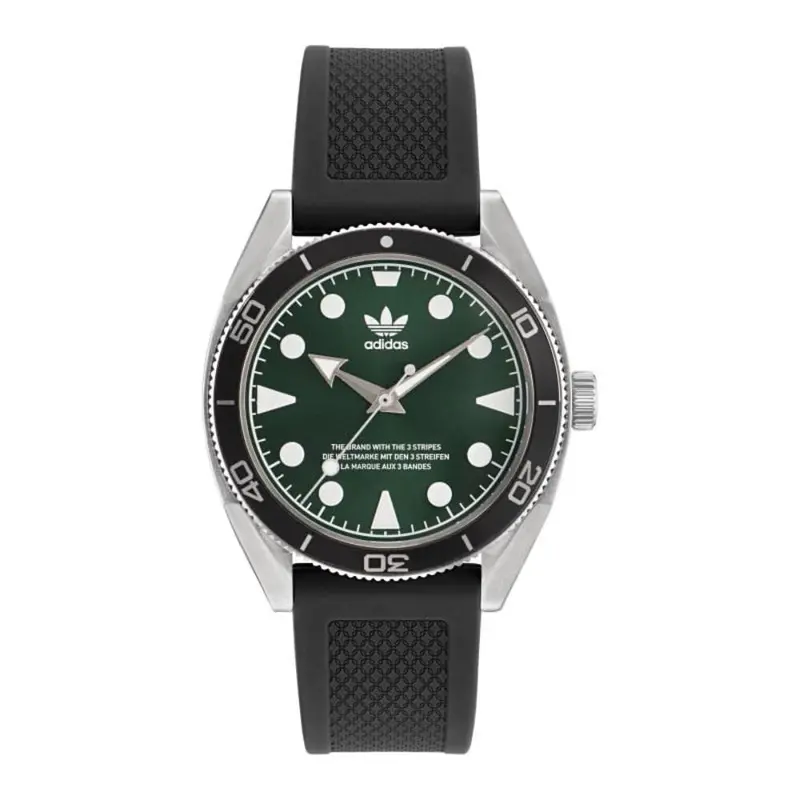 Adidas Original Edition Green Dial Black Rubber Strap Men Watch Aofh23008 1