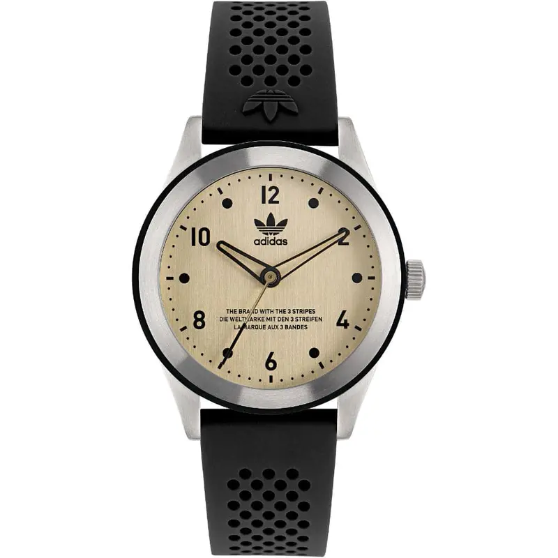Adidas Originals Black Silicone Strap Unisex Watch Aosy22515 1
