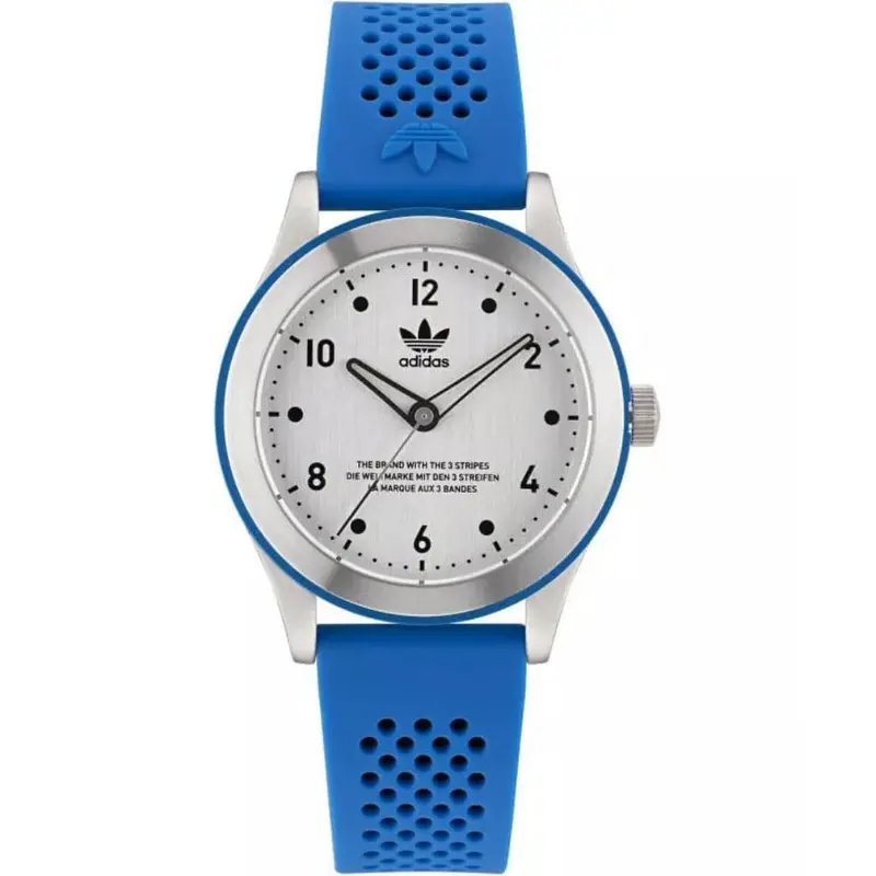 Adidas Originals Blue Silicone Strap Unisex Watch Aosy23032 1