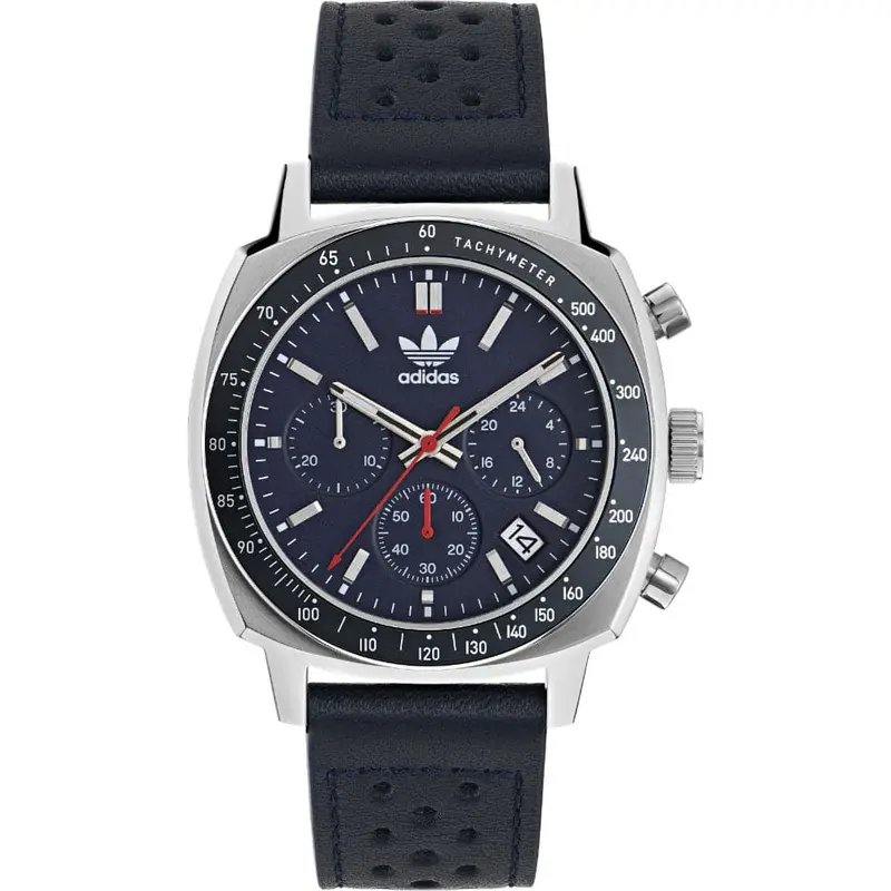Adidas Originals Chronograph Blue Leather Strap Men Watch Aofh23577 1