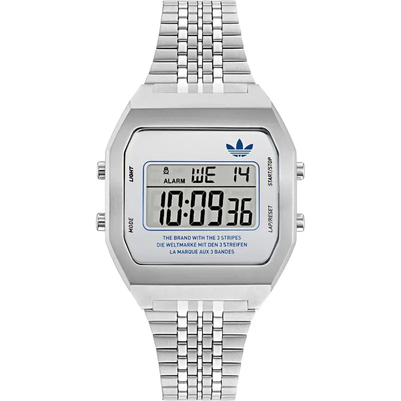 Adidas Originals Digital Silver Stainless Steel Strap Unisex Watch Aost23554 1