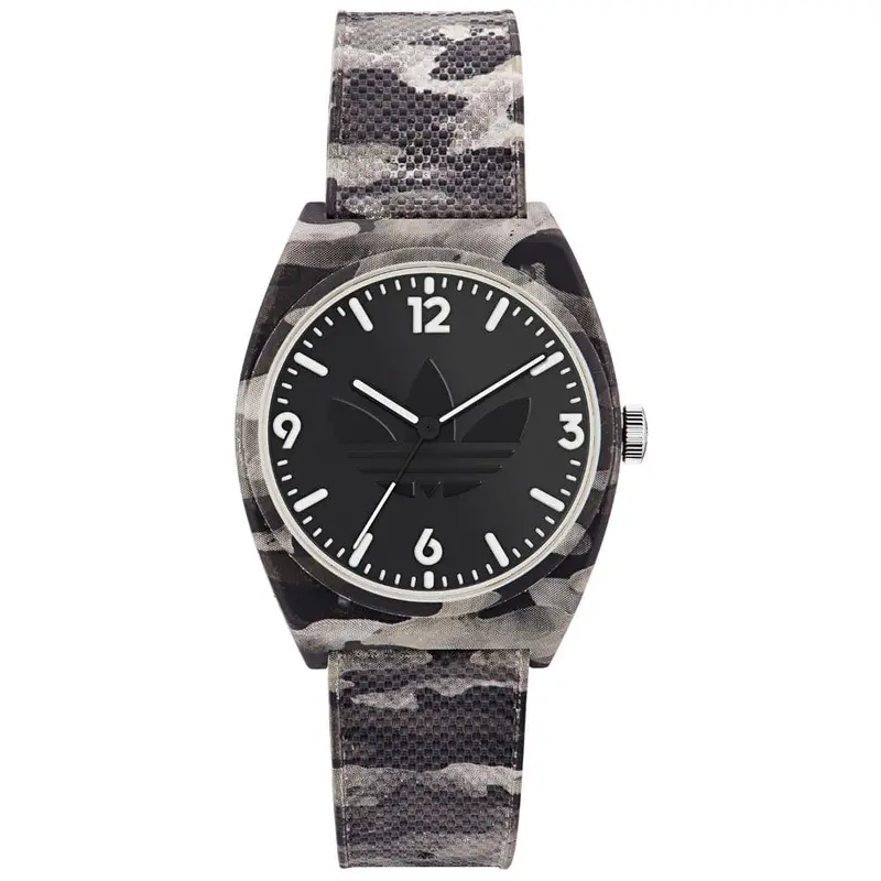Adidas Rubber Gray Camouflage Strap Unisex Watch Aost22568 1