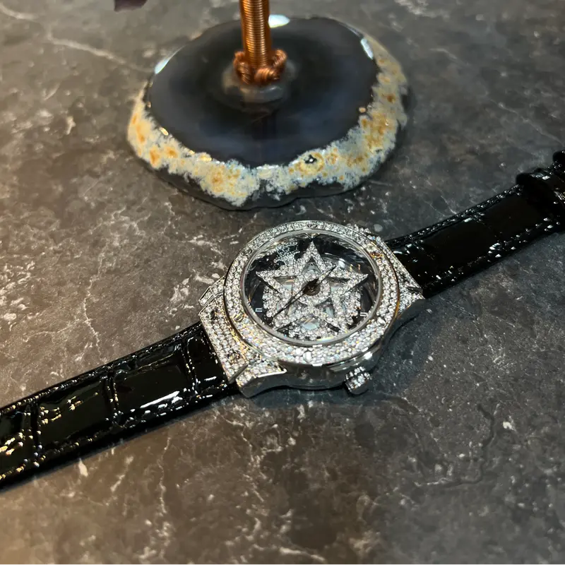 Ag Collective Black Leather Strap Women Watch L 5047 Sbk-S 1