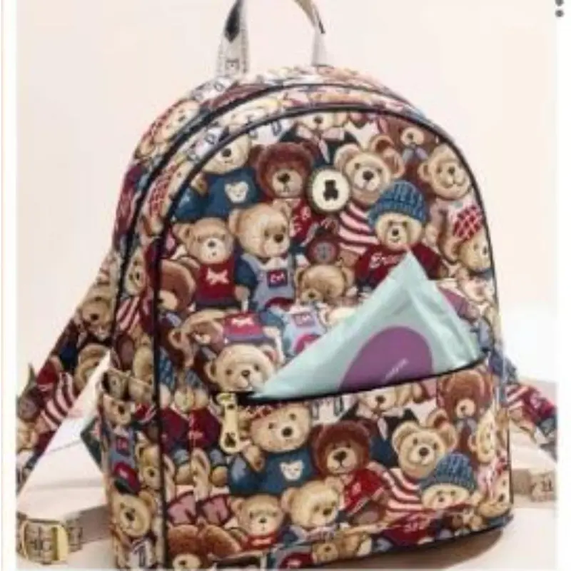Ag Collective Fabric Bear Print Women's Backpack 1