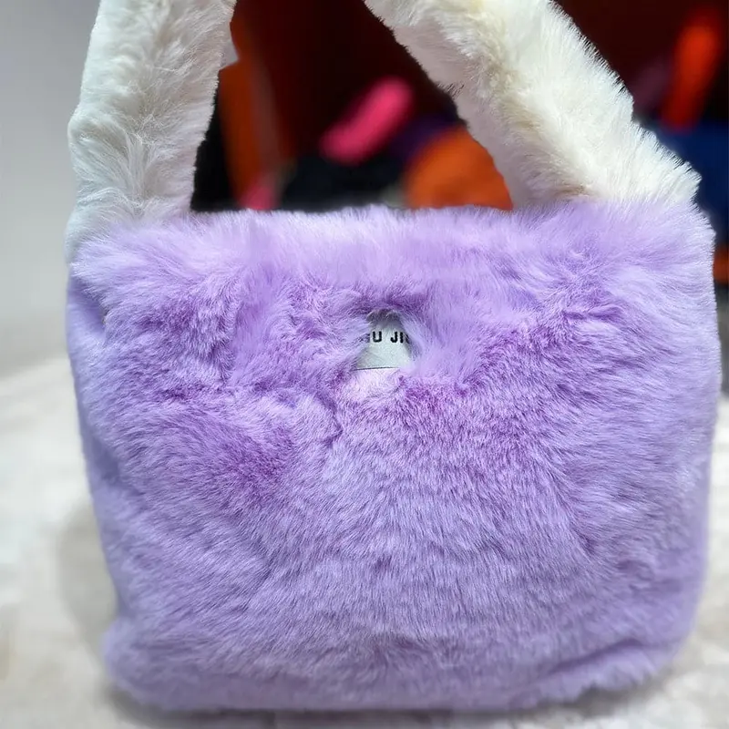 Ag Collective Faux Fur Shoulder Crossbody Bag Chain Strap Fluffy Women's Handbag 2
