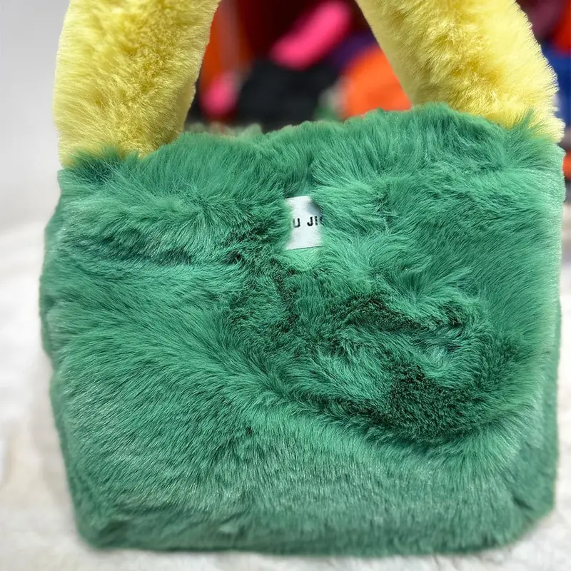 Ag Collective Faux Fur Shoulder Crossbody Bag Chain Strap Fluffy Women's Handbag 3