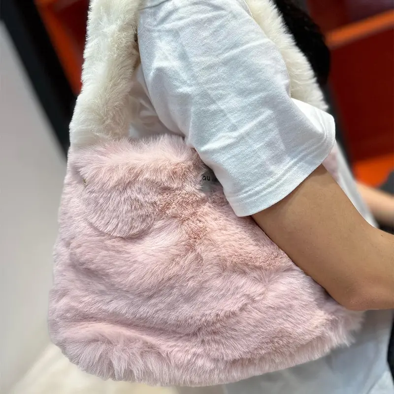 Ag Collective Faux Fur Shoulder Crossbody Bag Chain Strap Fluffy Women's Handbag 4