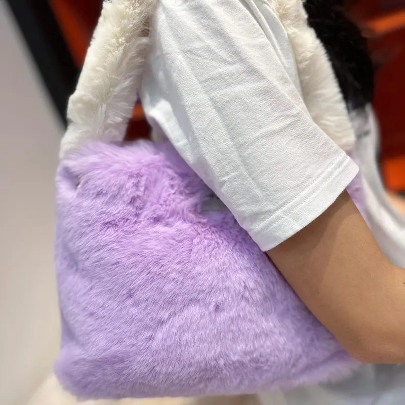Ag Collective Faux Fur Shoulder Crossbody Bag Chain Strap Fluffy Women's Handbag 5