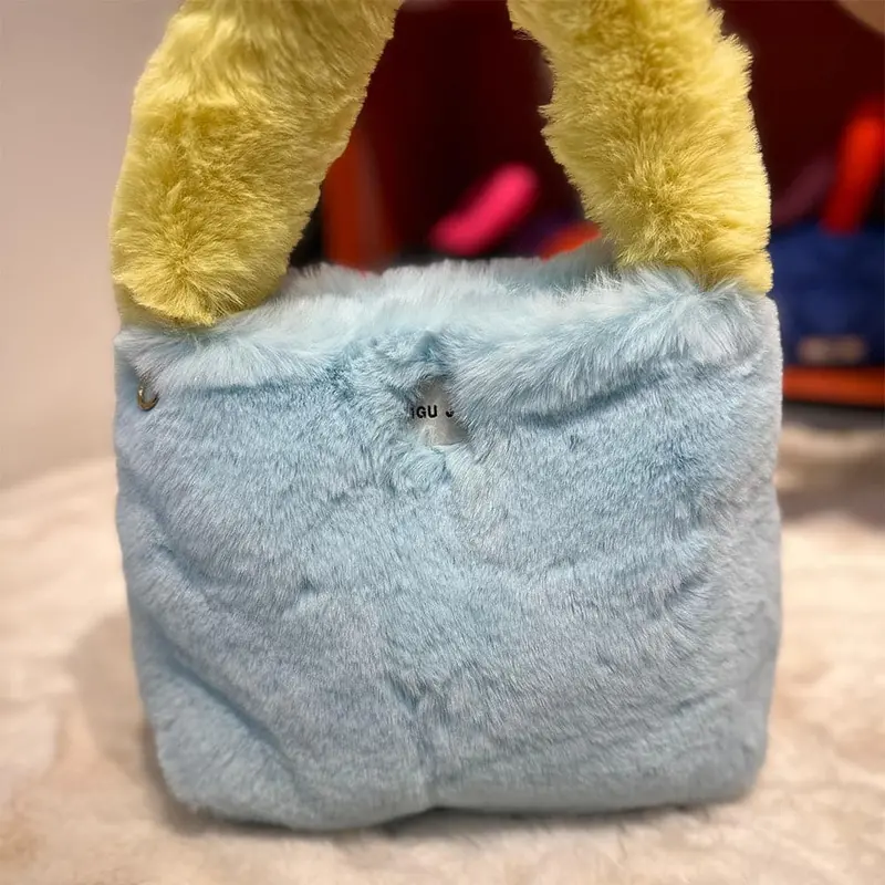 Ag Collective Faux Fur Shoulder Crossbody Bag Chain Strap Fluffy Women's Handbag 5