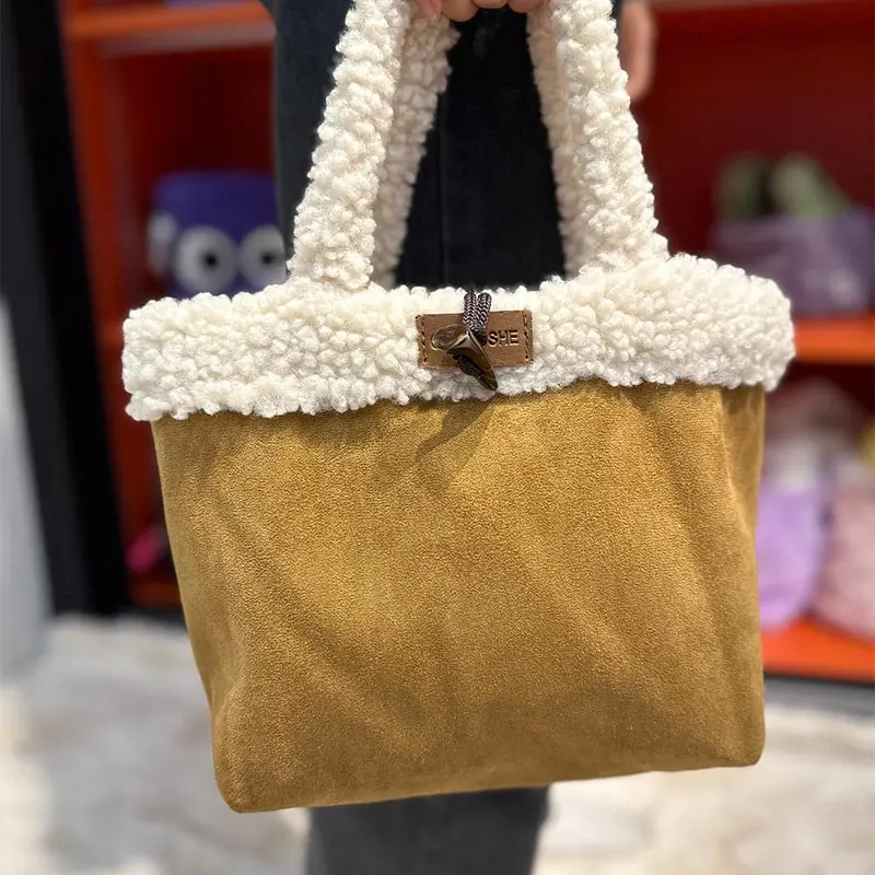 Ag Collective Fluffy Trim Handbag Small Minimalist Women's Bag 1
