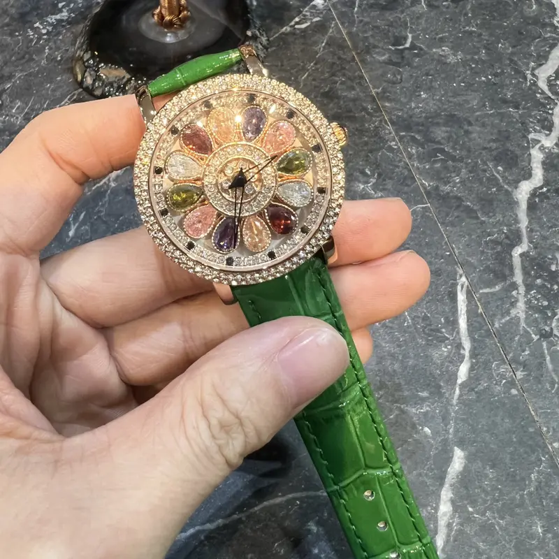Ag Collective Green Leather Strap Women Watch L 5046 Rgrb-Gn 1