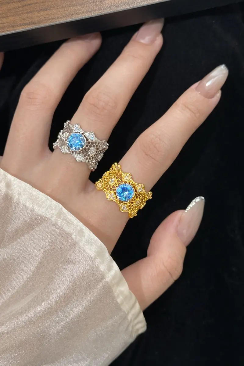 Ag Collective Jewelry · Azure Lattice Sovereign Ring 1