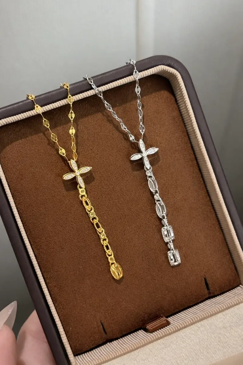 Ag Collective Jewelry – Celestial Grace Cross Lariat Necklace 1