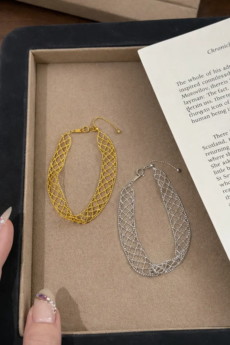 Ag Collective Jewelry – Ethereal Mesh Bracelet (Gold / Silver) 1