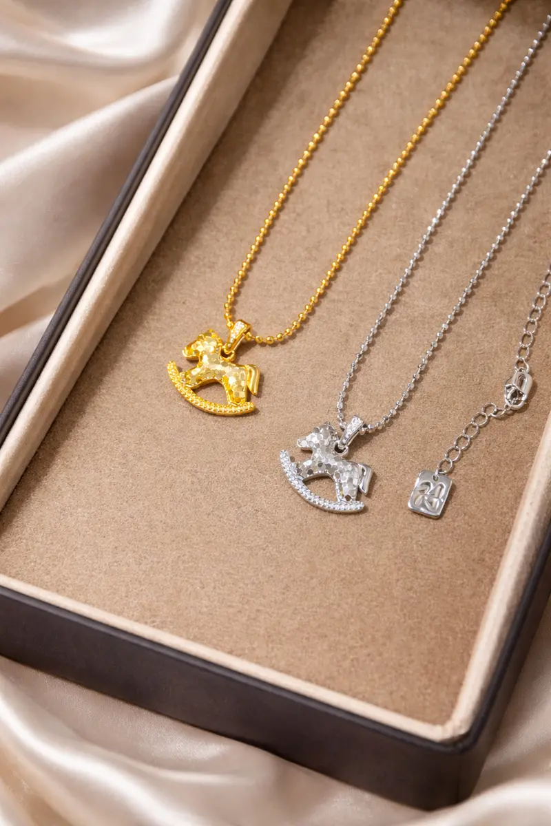 Ag Collective Jewelry – Golden Heirloom Rocking Horse Necklace 1
