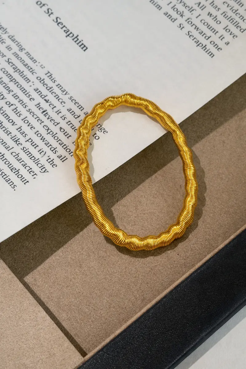 Ag Collective Jewelry – Golden Wave Bangle 1