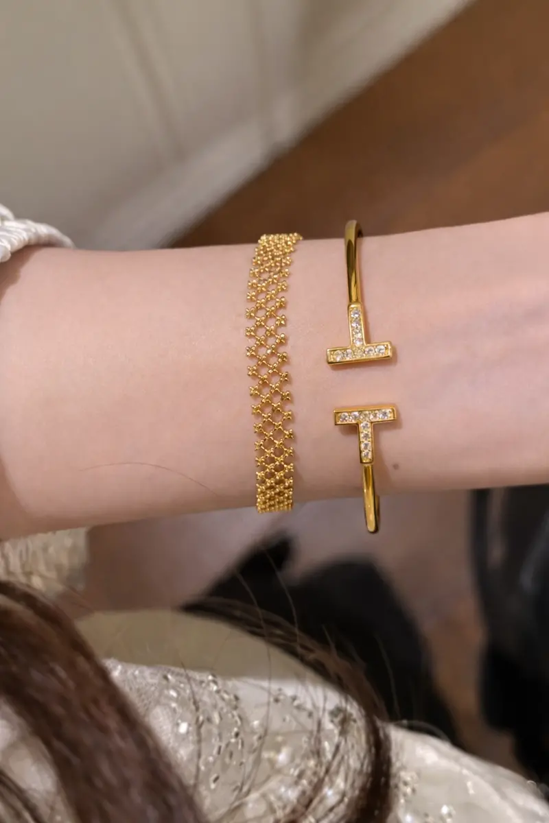 Ag Collective Jewelry – Lattice Luxe Bracelet (Gold / Silver) 1
