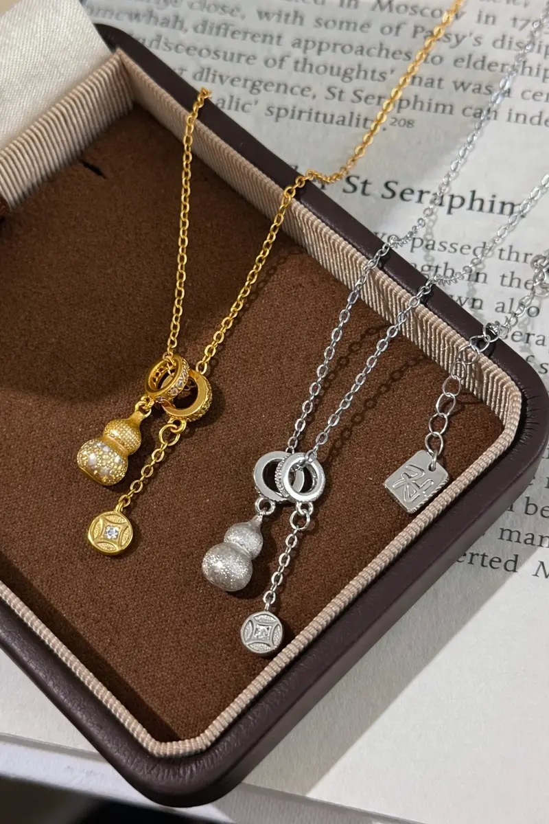 Ag Collective Jewelry – Prosperity Gourd Trinity Necklace 1