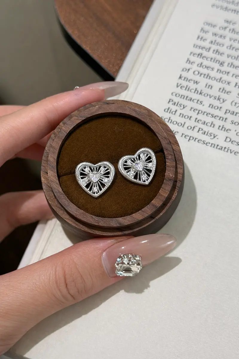 Ag Collective Jewelry – Sacred Heart Radiance Stud Earrings 2
