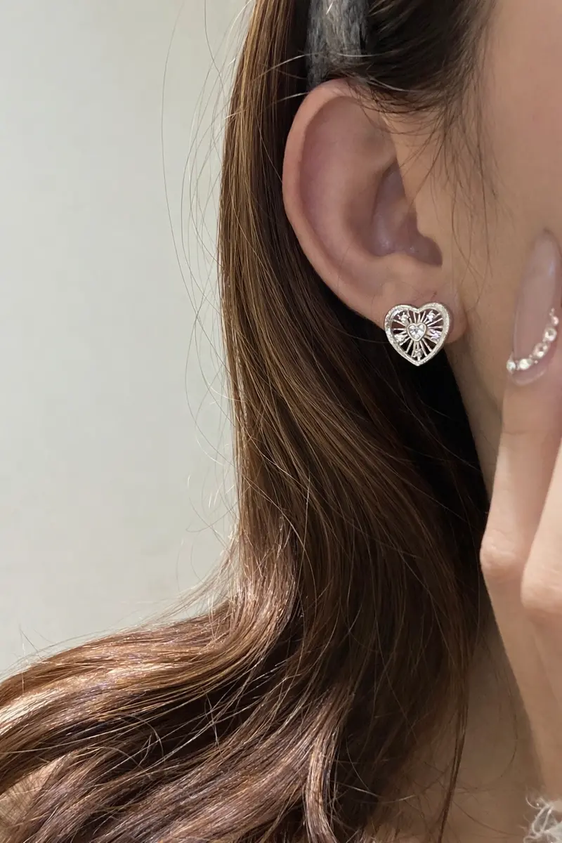 Ag Collective Jewelry – Sacred Heart Radiance Stud Earrings 2