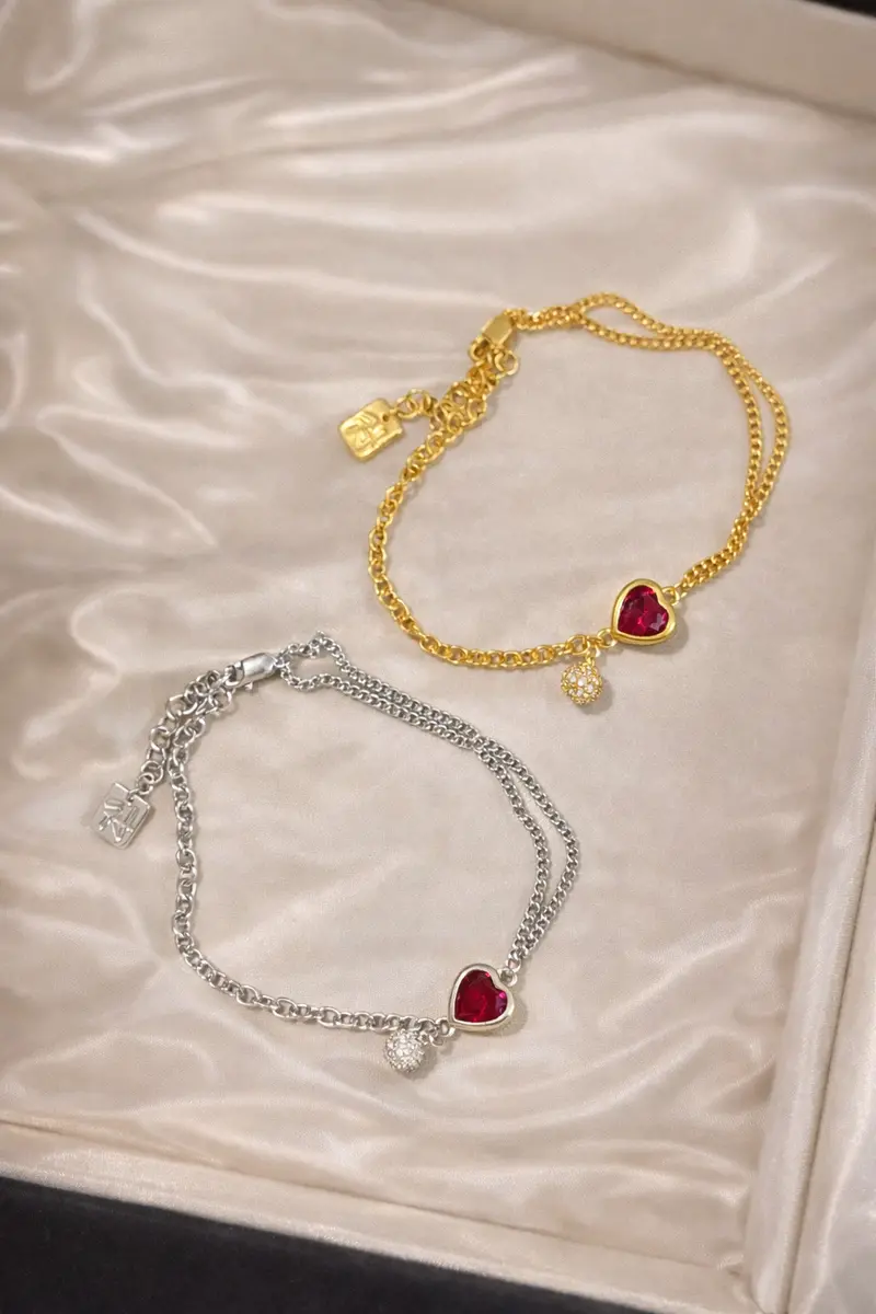 Ag Collective Jewelry – Scarlet Heart Duo Bracelet (Gold / Silver) 1