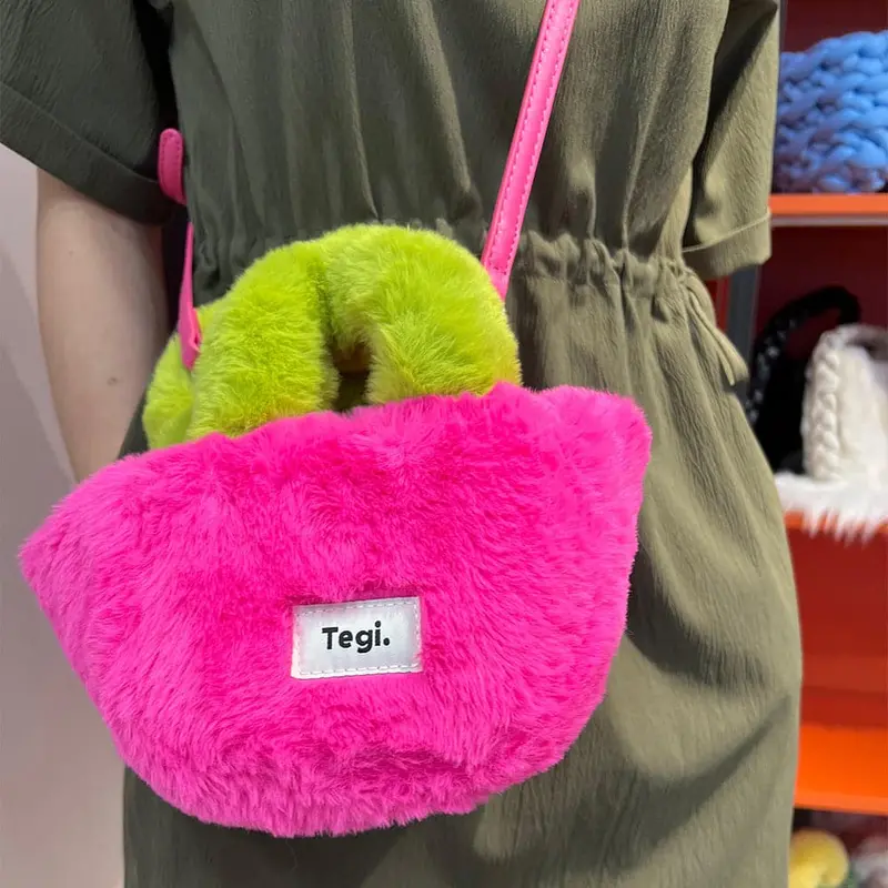 Ag Collective Soft Fluffy Cute Shoulder Bag Top Handle Crossbody Handbag 1