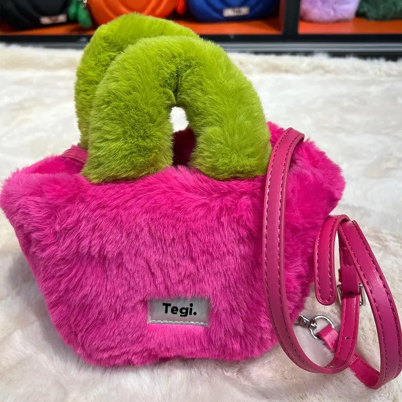 Ag Collective Soft Fluffy Cute Shoulder Bag Top Handle Crossbody Handbag 2