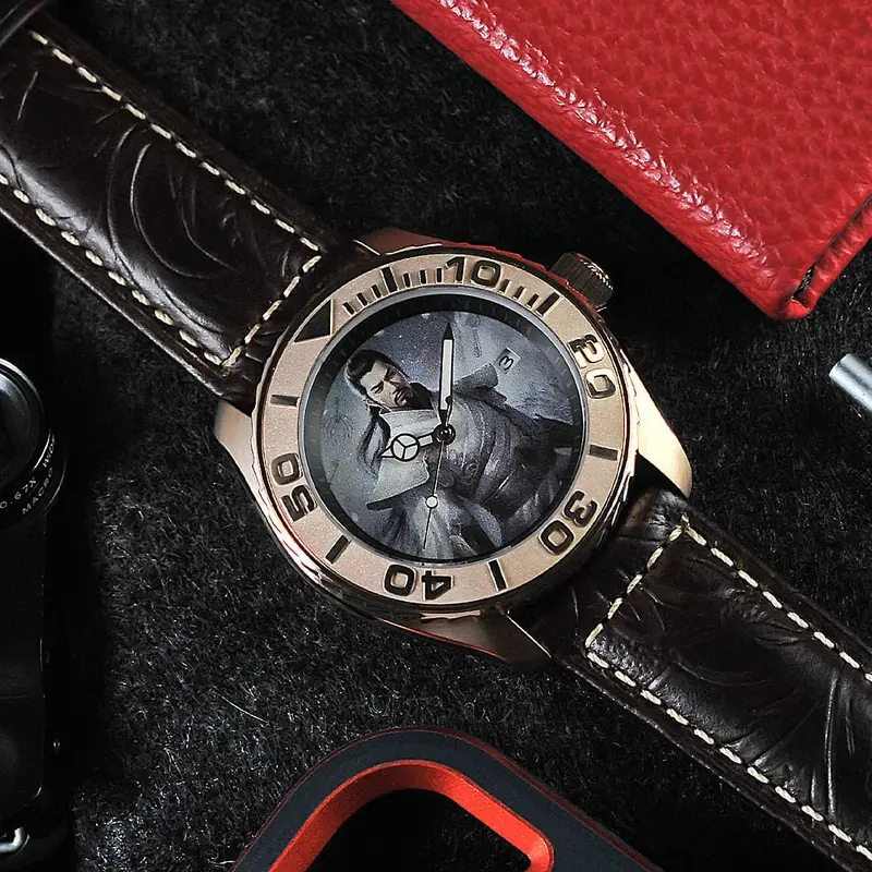 Ag Collective The Conqueror San Guo Series Black Leather Strap Men Watch G 8040 San-Con 1