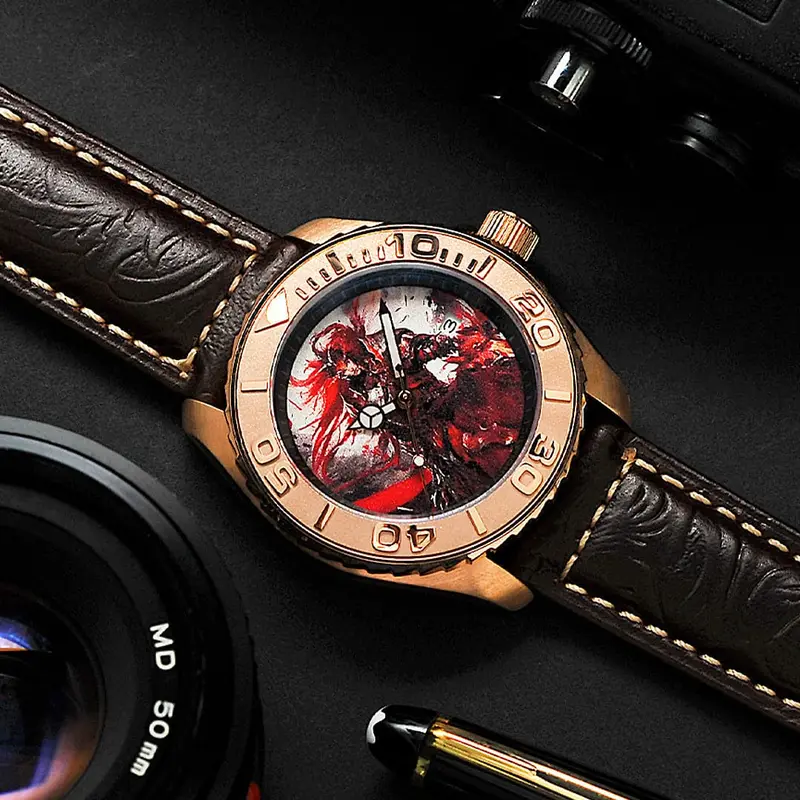 Ag Collective The Lu Bu San Guo Series Black Leather Strap Men Watch G 8040 San-War 1