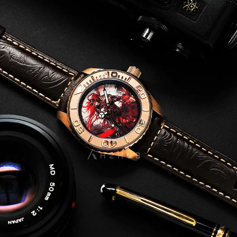 Ag Collective The Lu Bu San Guo Series Black Leather Strap Men Watch G 8040 San-War 2