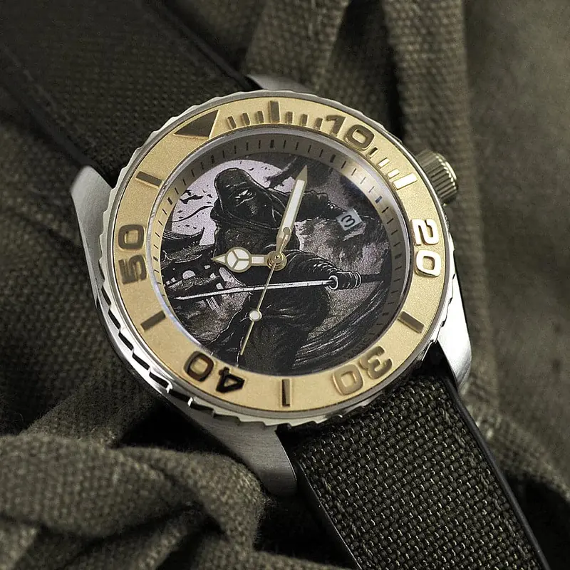 Ag Collective The Mirage Ninja Series Dial Green Fabric Strap Men Watch G 8040 Nin-Mir 1