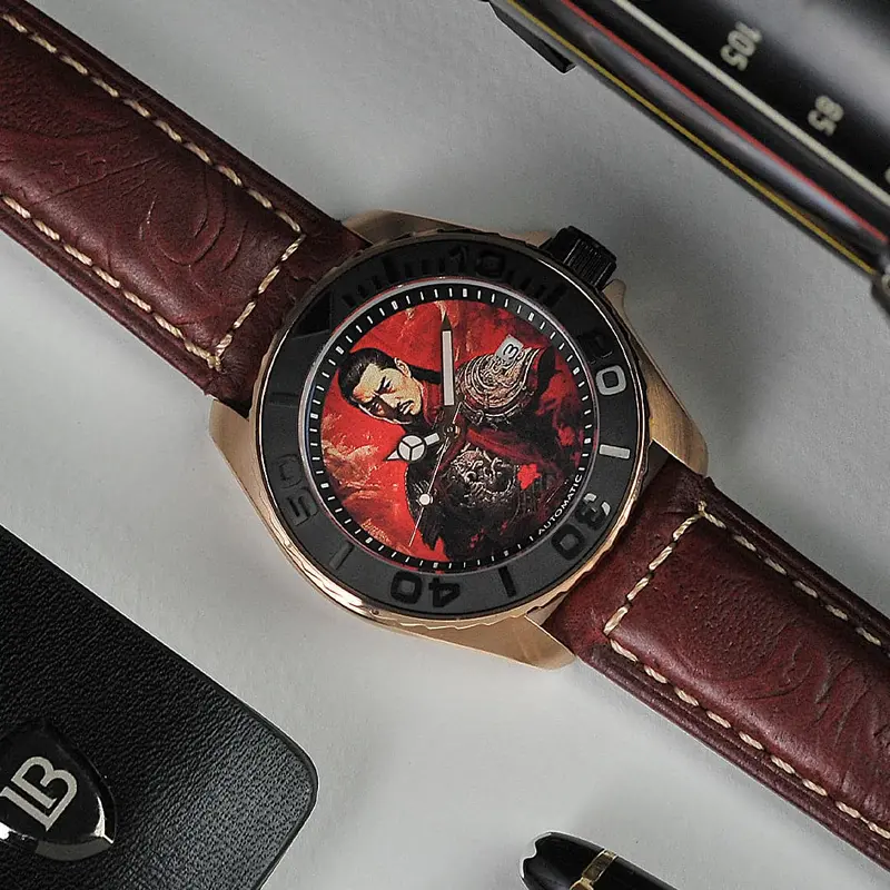 Ag Collective The Regal San Guo Series Red Dial Leather Strap Men Watch G 8040 San-Reg 1