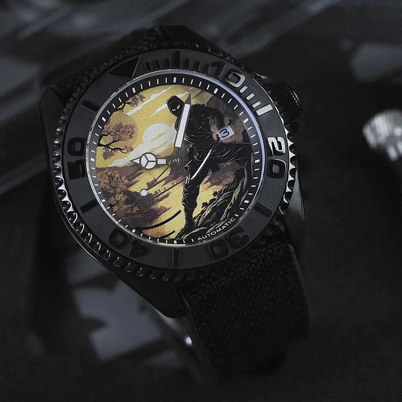 Ag Collective The Shadow Ninja Series Dial Black Fabric Strap Men Watch G 8040 Nin-Sha 1