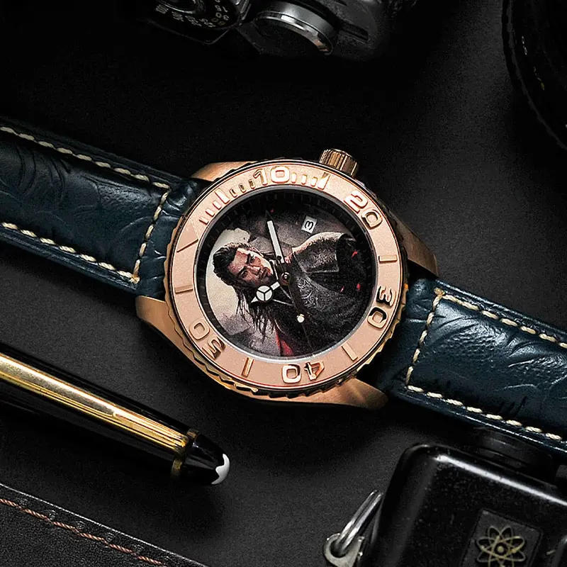 Ag Collective The Sima Yi San Guo Series Blue Leather Strap Men Watch G 8040 San-Adv 1