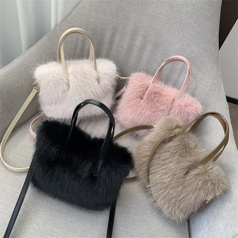 Ag Collective Top Handle Fluffy Crossbody Women's Shoulder Bag 1
