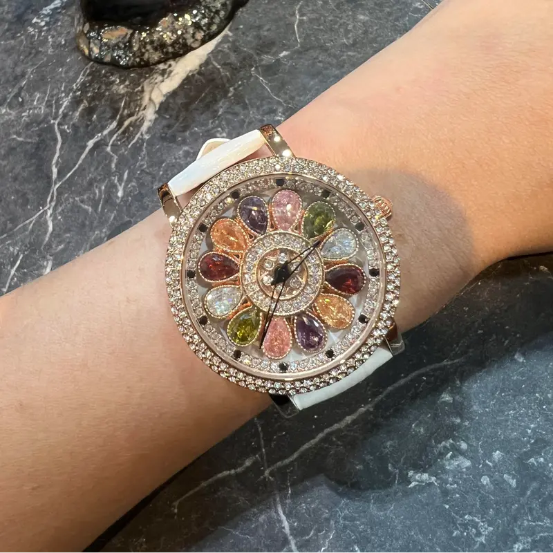 Ag Collective White Leather Strap Women Watch L 5046 Rgrb-W 1