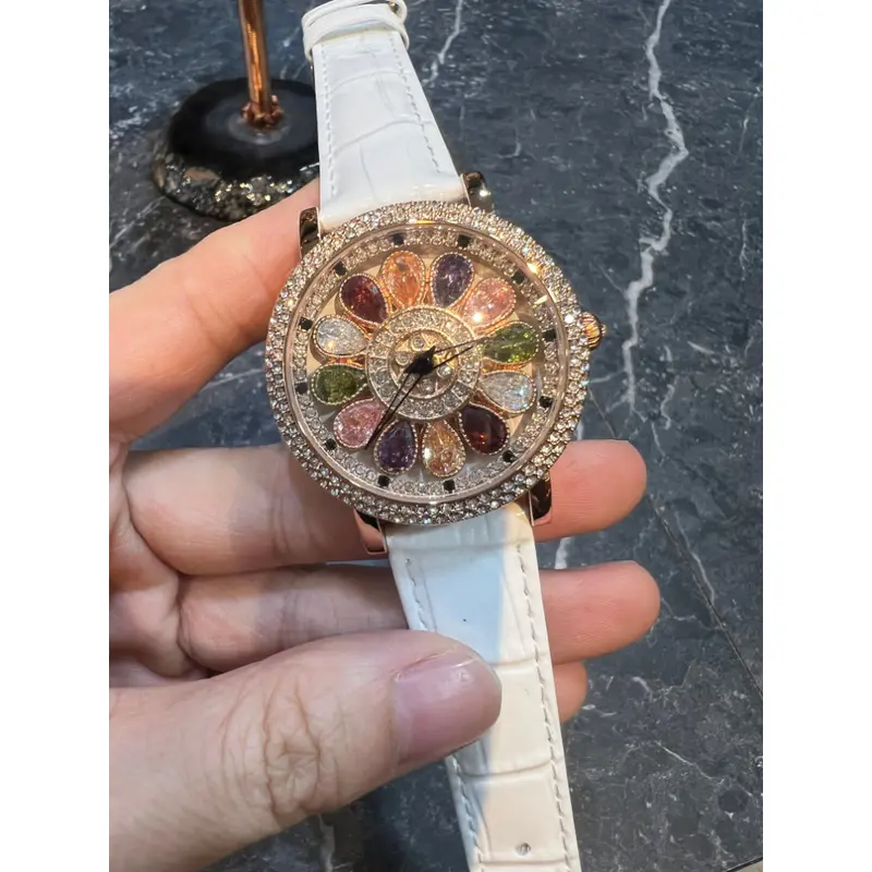 Ag Collective White Leather Strap Women Watch L 5046 Rgrb-W 2