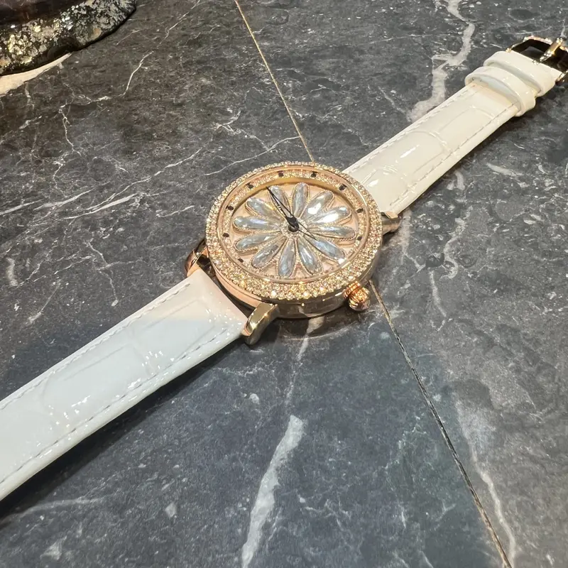 Ag Collective White Leather Strap Women Watch L 5048 Rgw-Rg 1