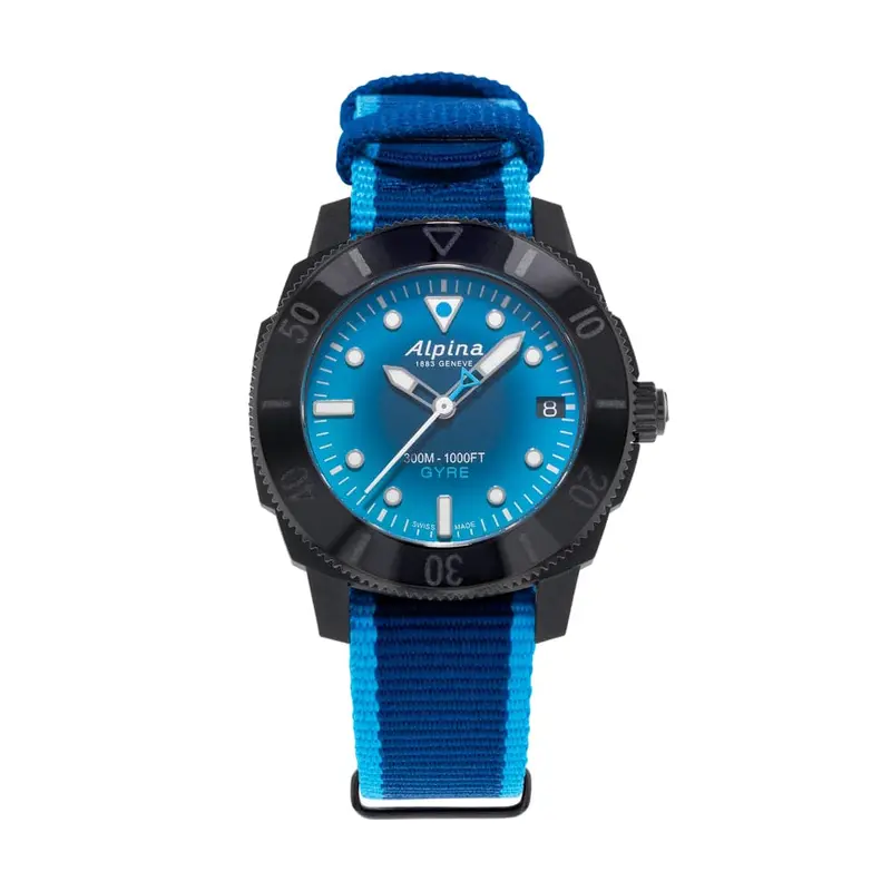 Alpina Seastrong Diver Gyre Al-525Lnsb3vg6 Blue Nylon Strap Men Watch 1